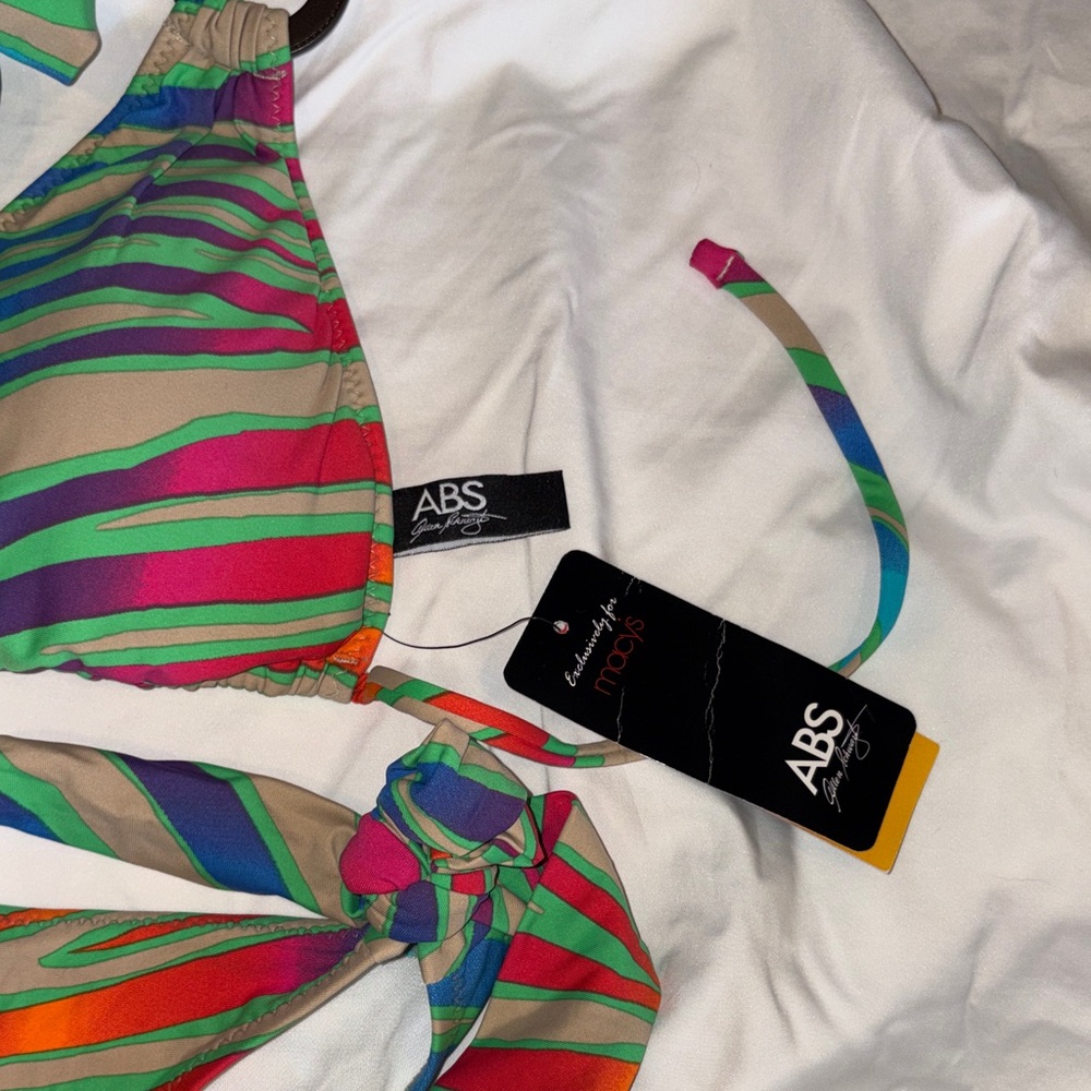 ABS Allen Schwartz Multicolor Striped Bikini - Picture 2 of 6